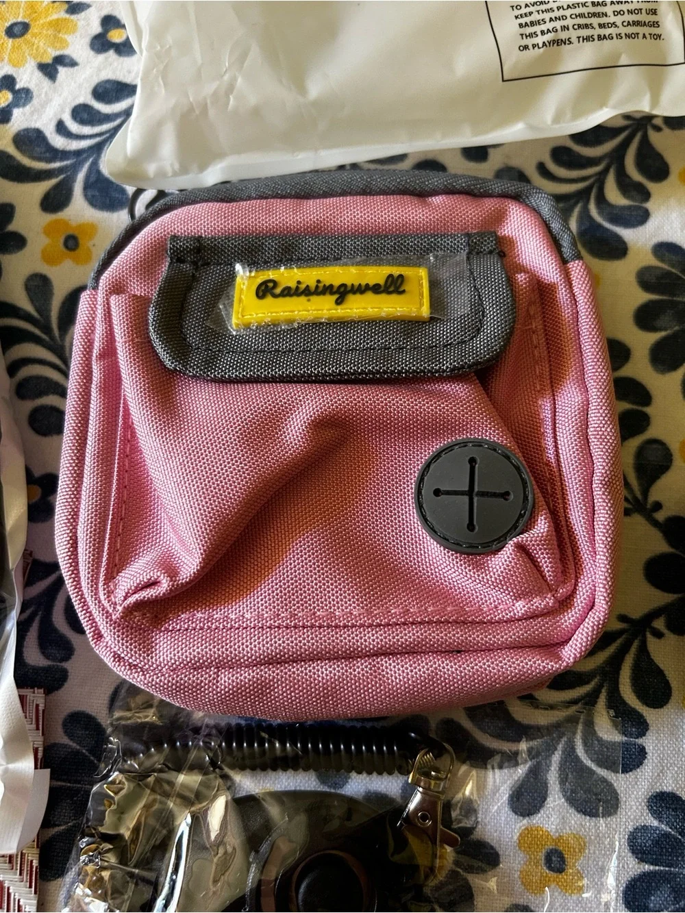 Raisingwell Dog Treat Pouch for Pet Walking and Training with Clicker Poop Bags